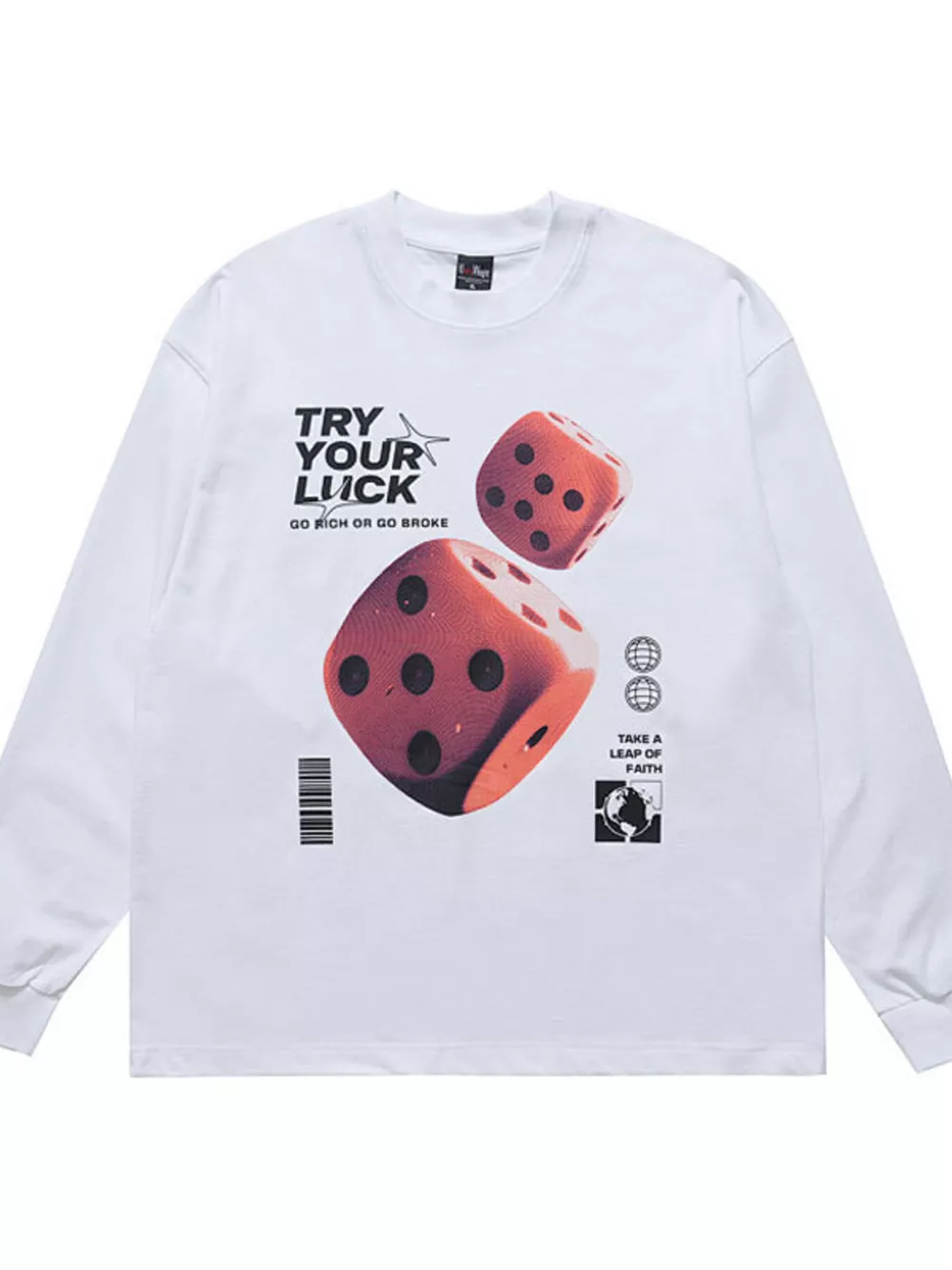 Men's Lucky Dice Graphic Long Sleeve T-Shirt, image 3