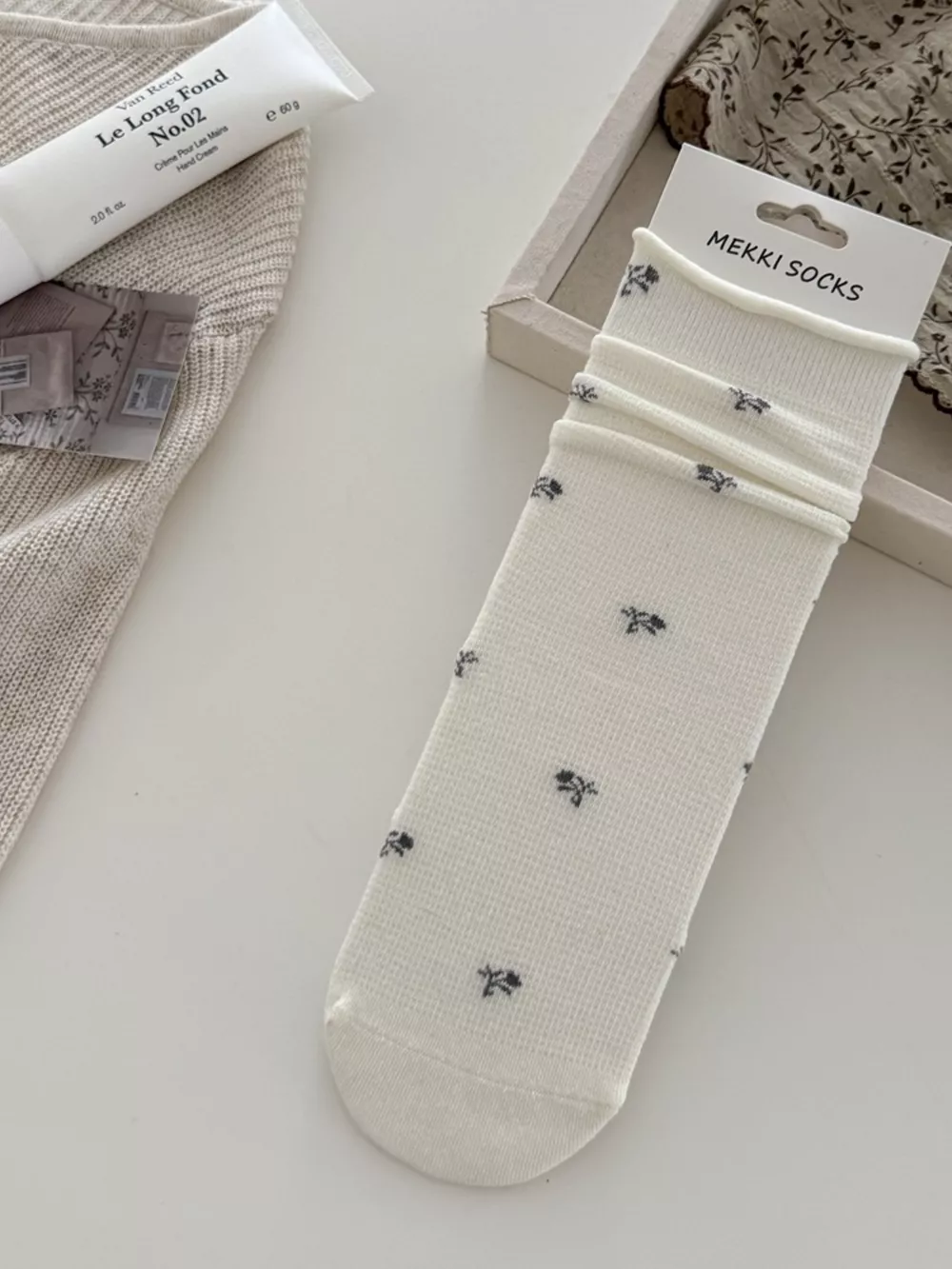 Floral Print Crew Socks