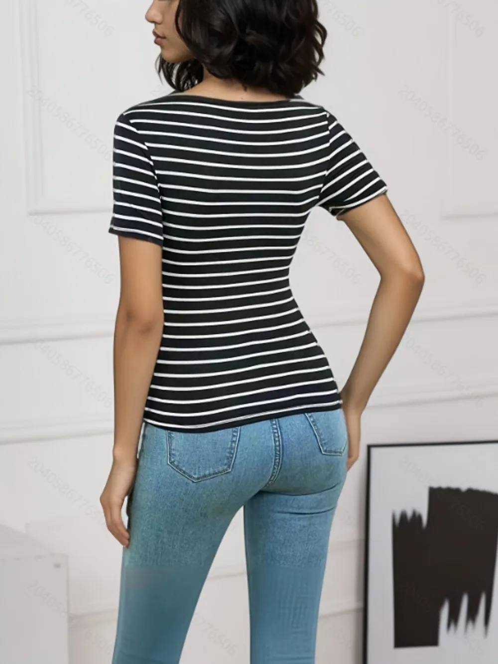 Striped Short Sleeve T-Shirt, image 9