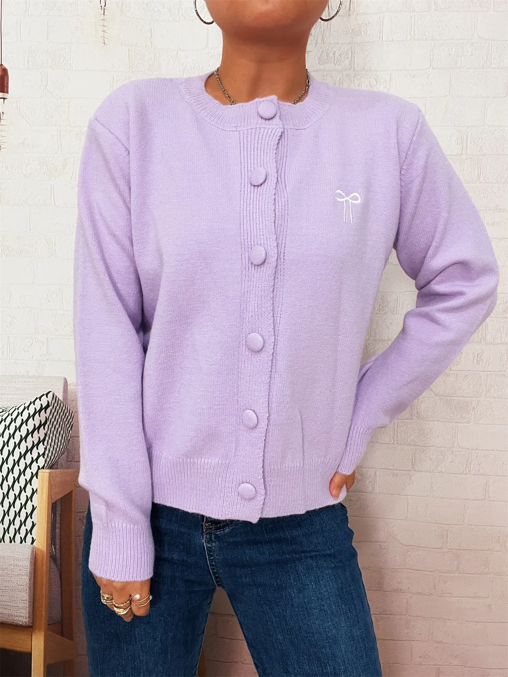 Button-Up Long Sleeve Cardigan, image 22