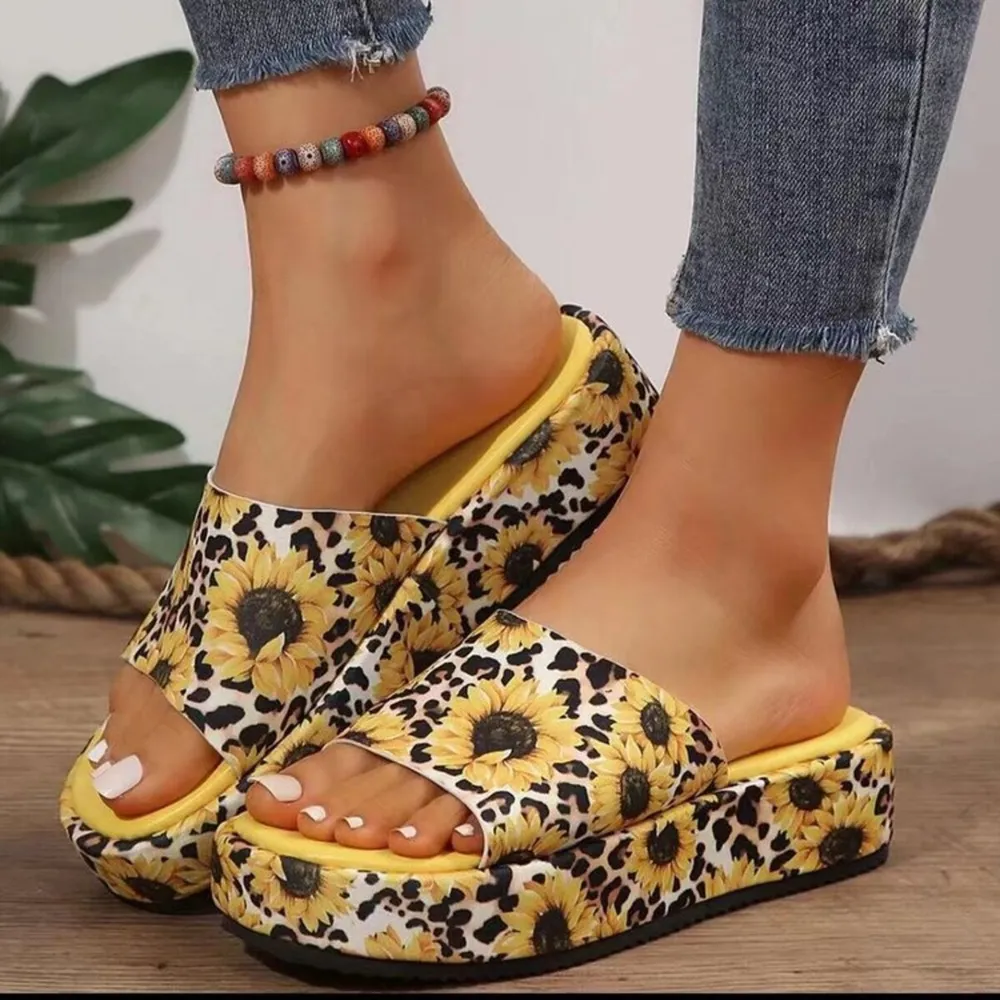Printed Open Toe Platform Sandals, image 6