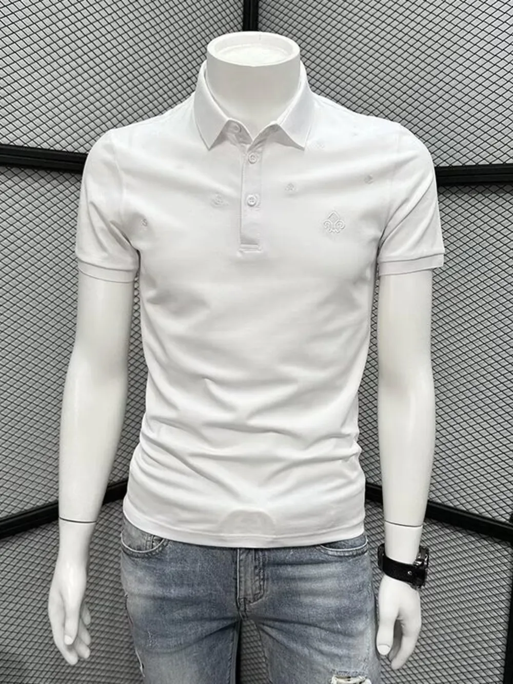 Men's Plus Size Button Detail Short Sleeve Polo, image 3