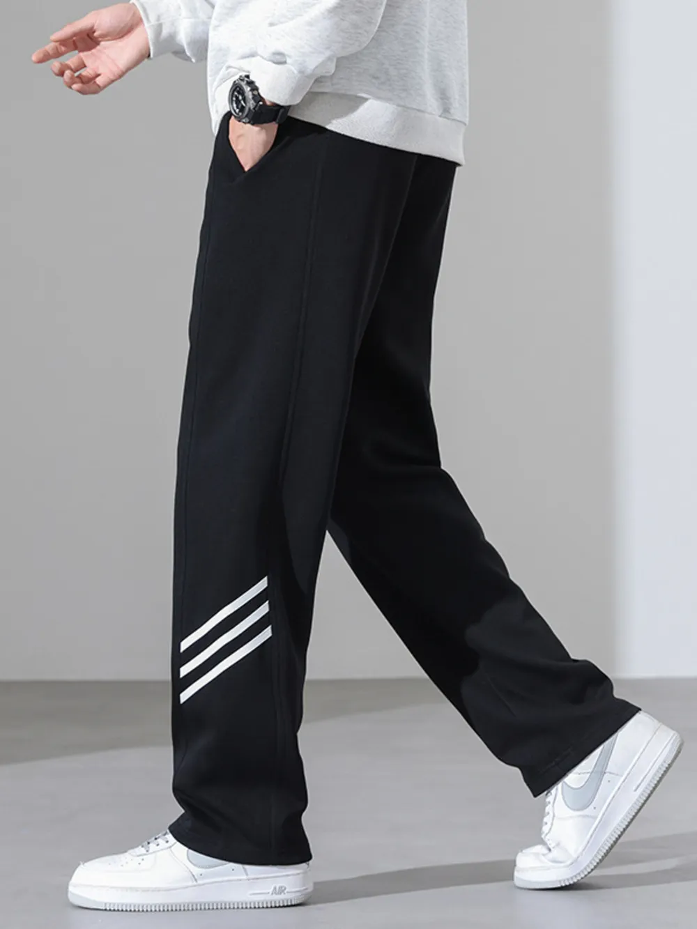 Men's Full Size Casual Loose Fit Sweatpants with Stripes Plus Size, image 5