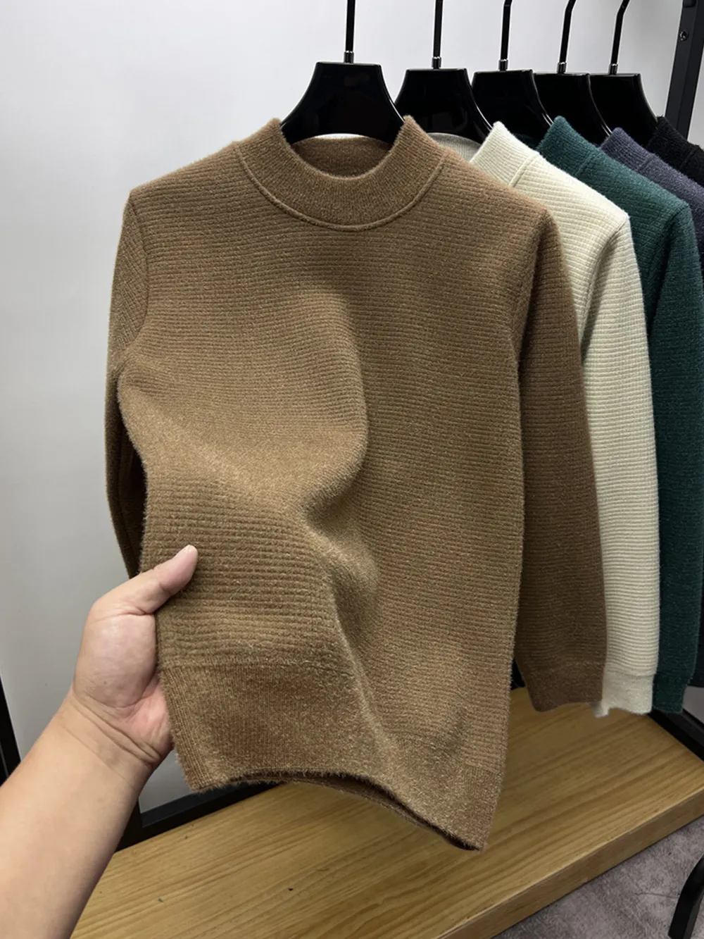 Men's Textured Long Sleeve Sweater, image 7