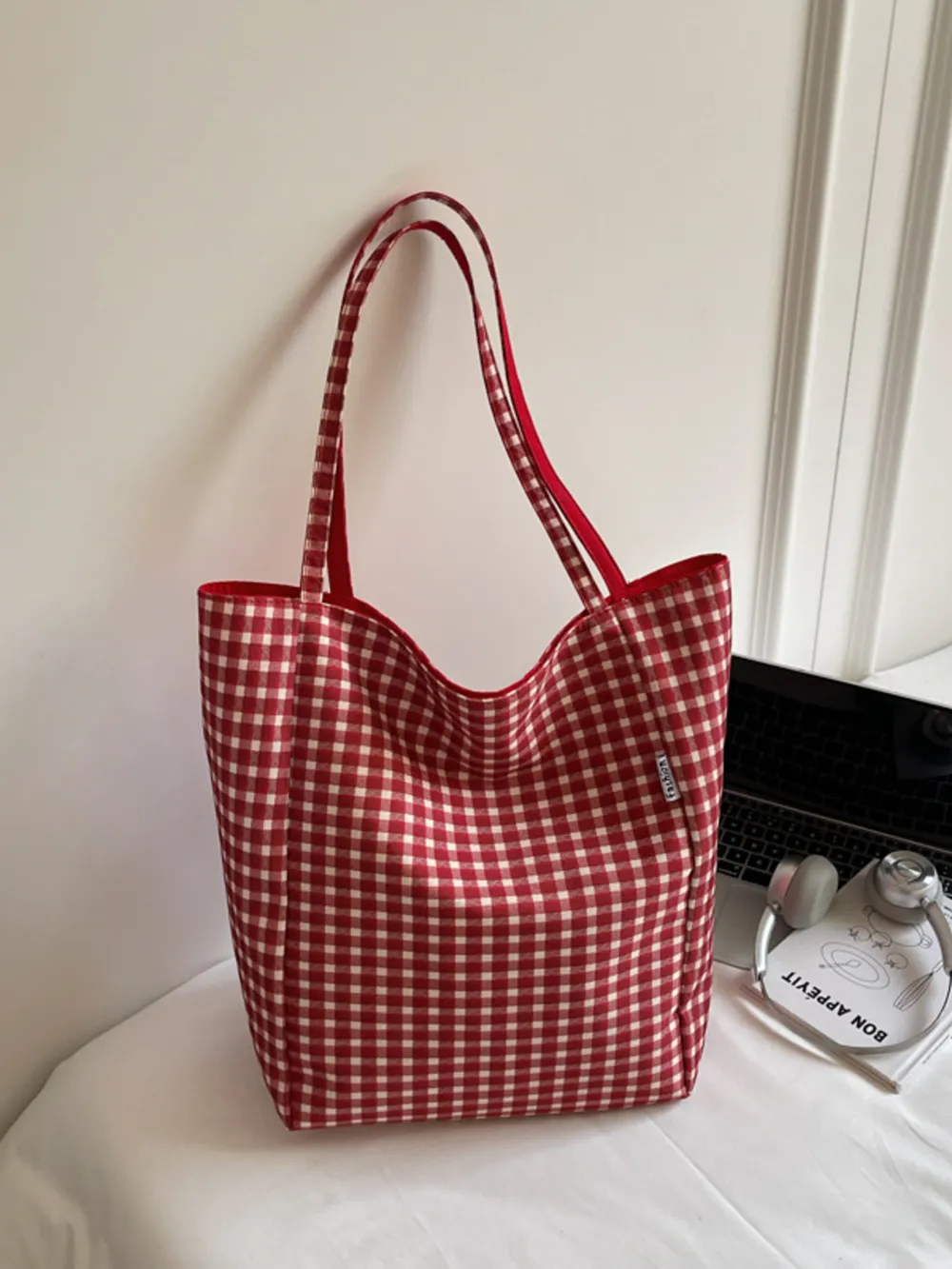 Plaid Pattern Tote Bag, image 7