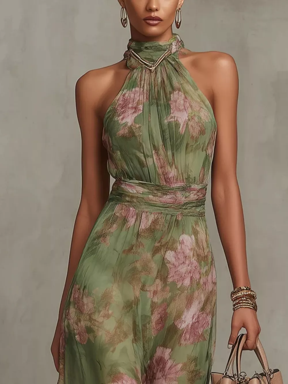 Floral Print Sleeveless Maxi Dress, image 2