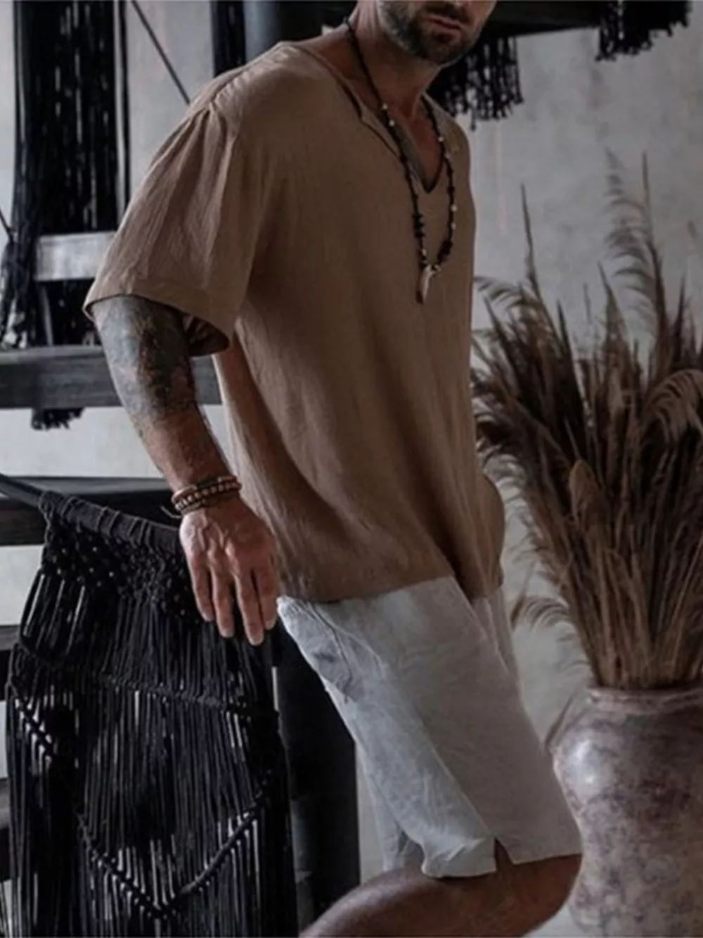 Men's Full Size Casual Loose Short Sleeve Blouse Plus Size, image 2
