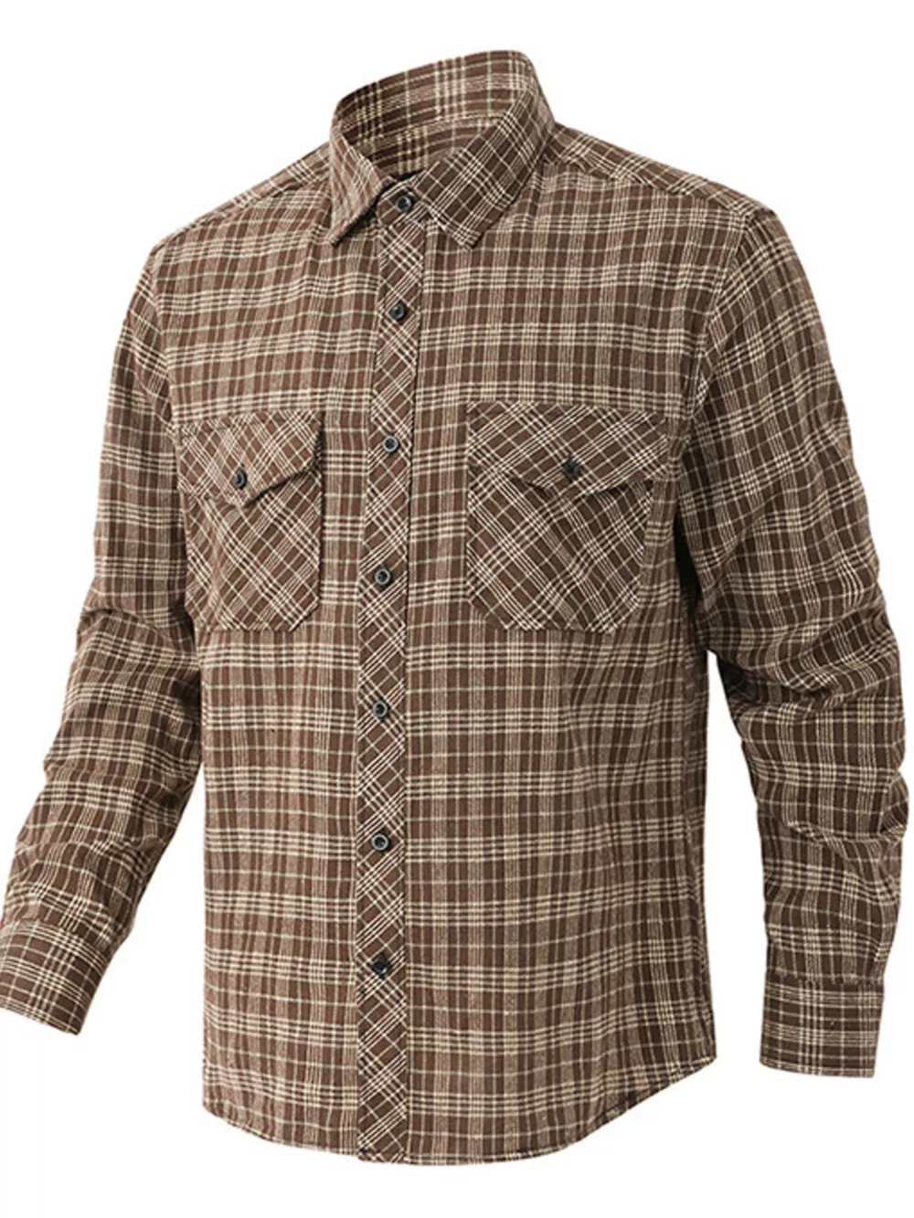 Men's Casual Plaid Long Sleeve Shirt, image 3