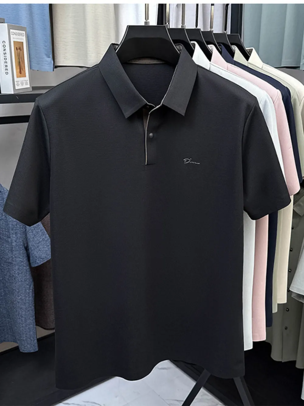 Men's Plus Size Button Detail Short Sleeve Polo
