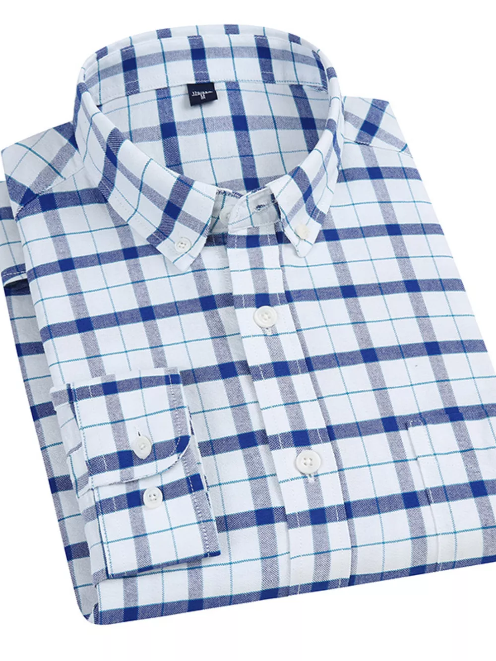 Men's Full Size Plaid Long Sleeve Shirt Plus Size, image 5