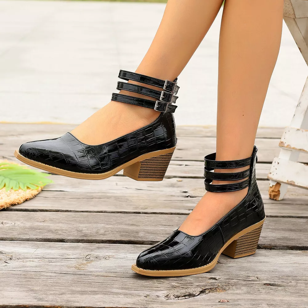 Point Toe Block Heels Pumps, image 3