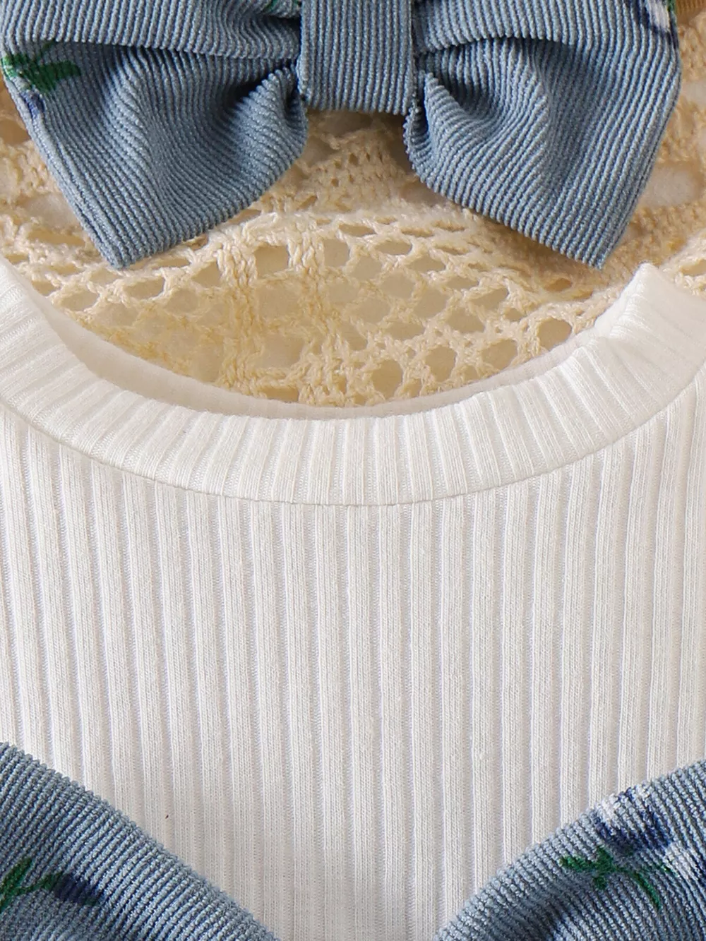 Children's Bow Ribbed Knit Dress & Headband & Socks Set, image 8
