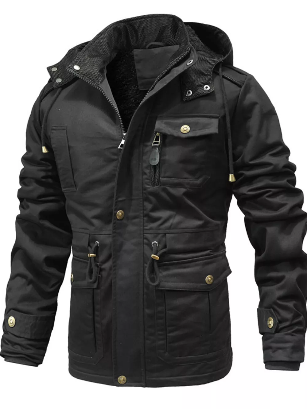 Men's Full Size Zip Up Multiple Pockets Jacket Plus Size, image 3