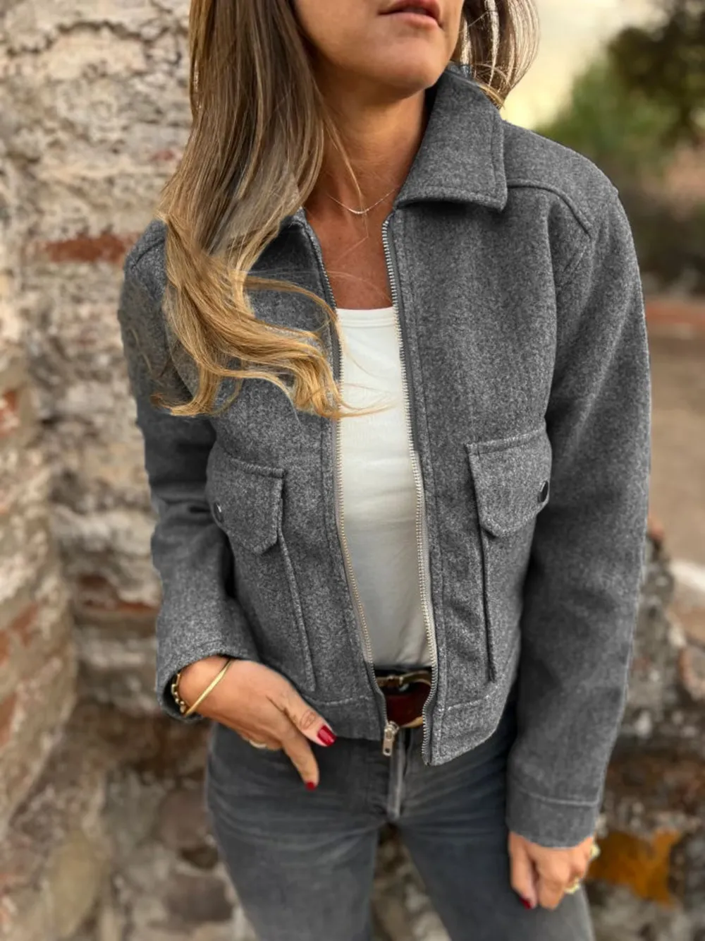 Zip Up Long Sleeve Jacket, image 2