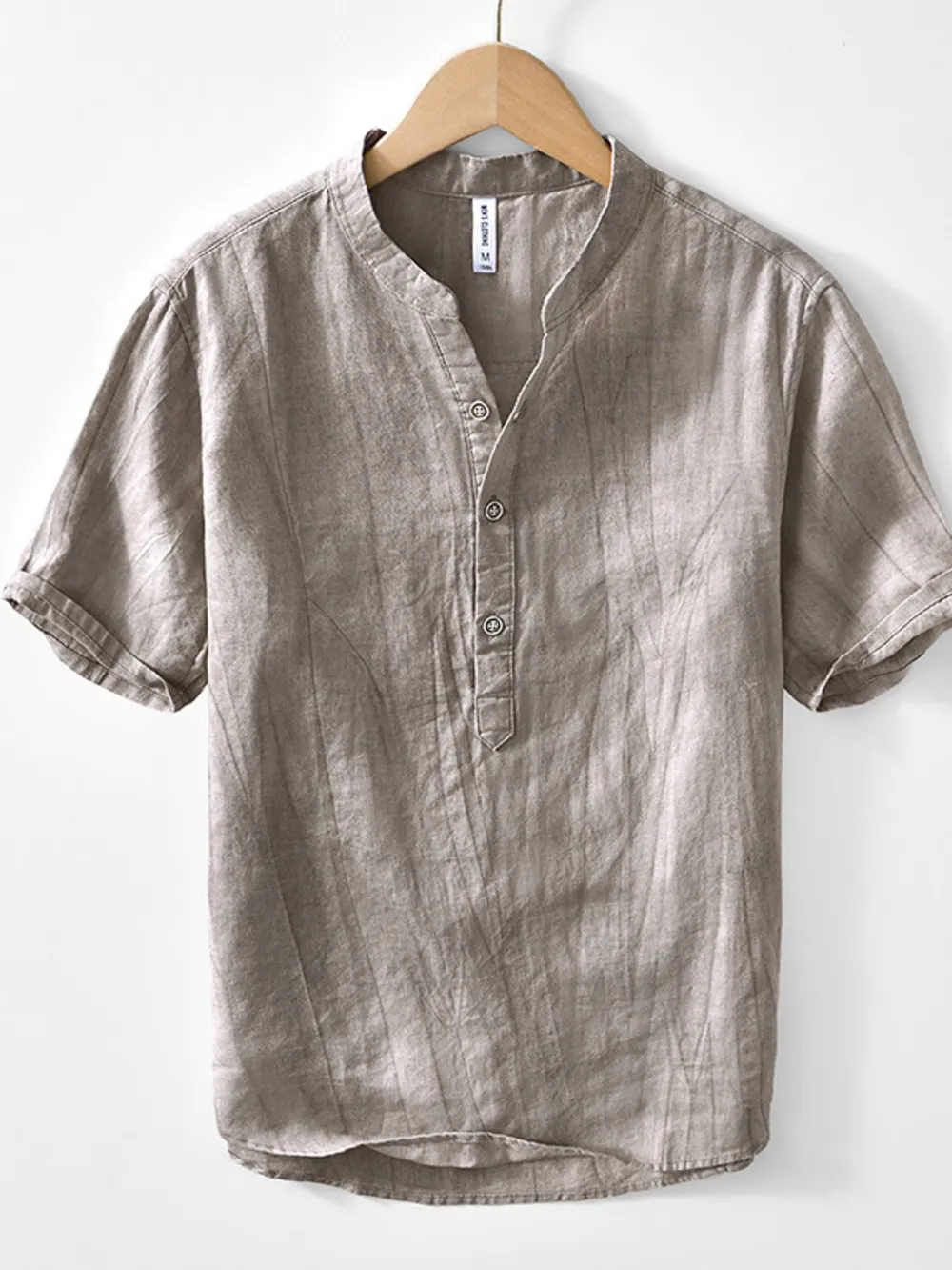 Men's Plus Size Button Detail Short Sleeve Shirt, image 4