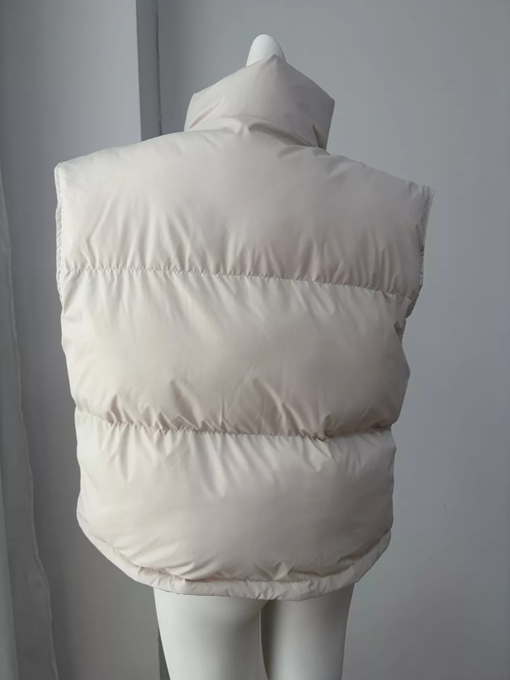 Snap-Button Placket Quilted Puffer Vest Coat, image 8