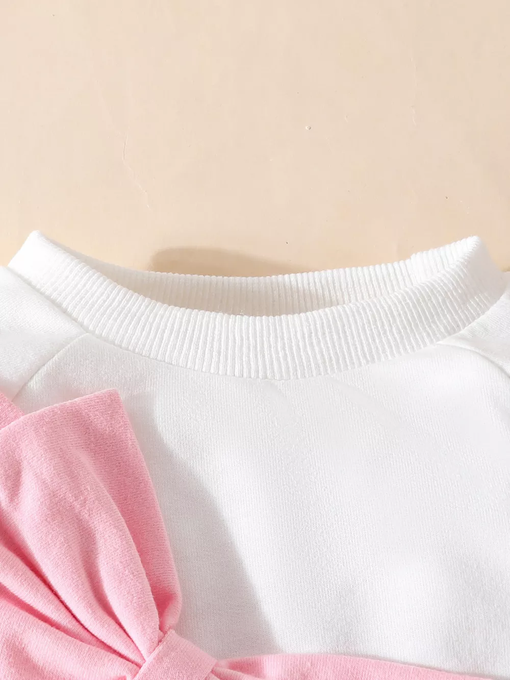 Children's Bow Decor Long Sleeve Baby One-Piece Bodysuit, image 3