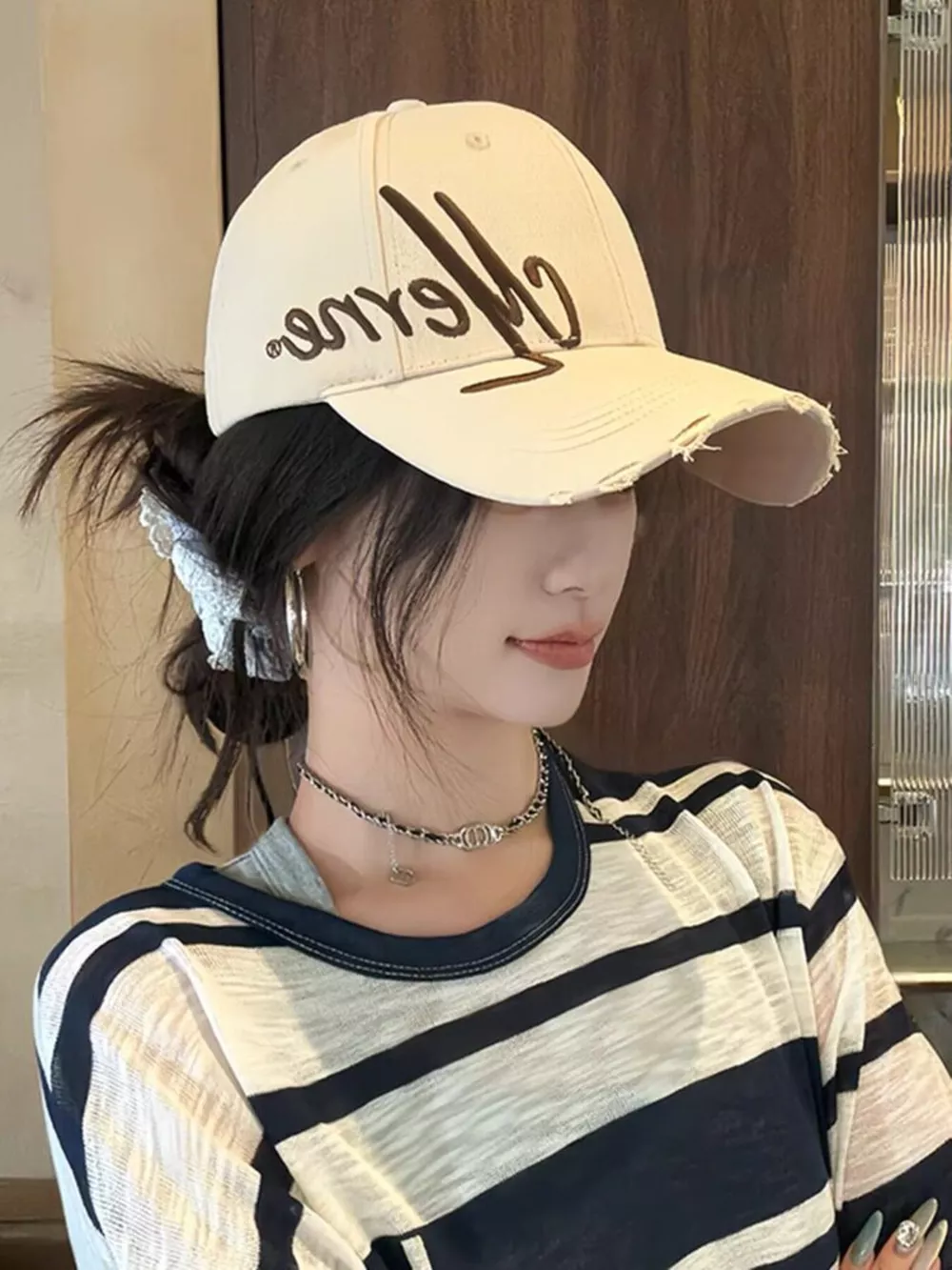 Letter Embroidered Baseball Cap, image 4