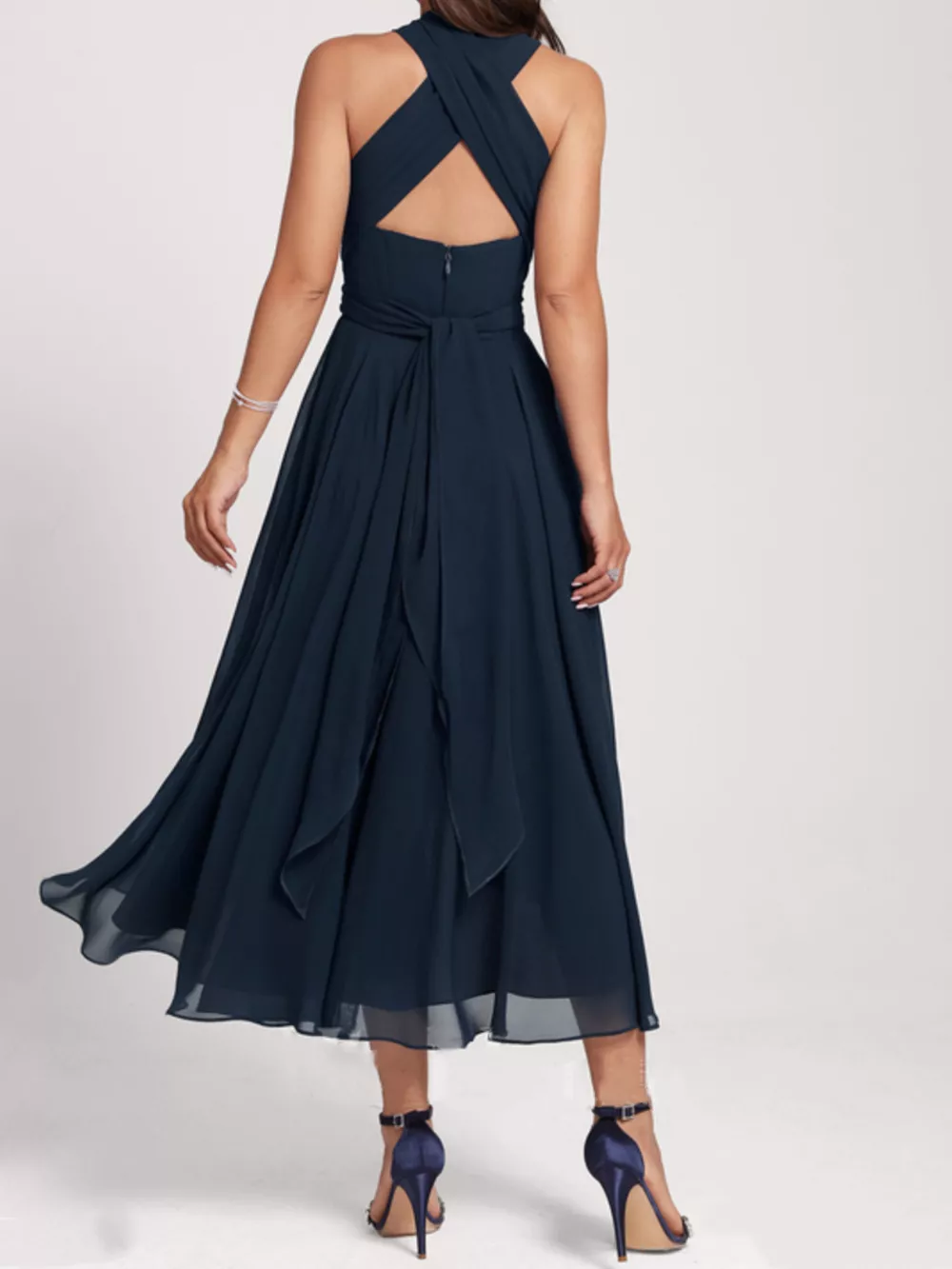Ruched A-Line Midi Dress, image 4