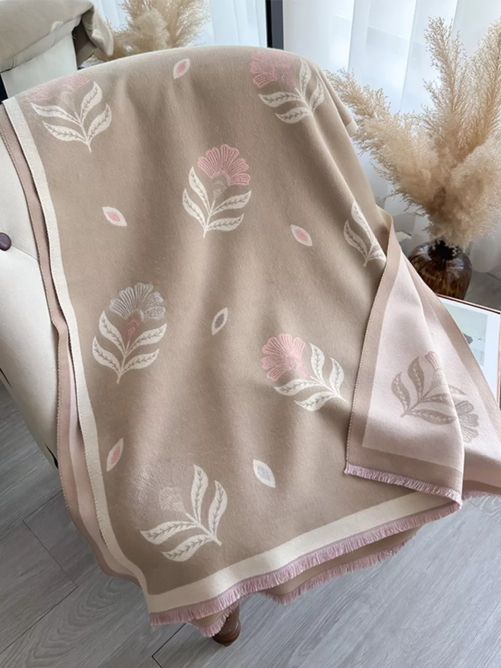 Printed Raw Hem Shawl, image 8