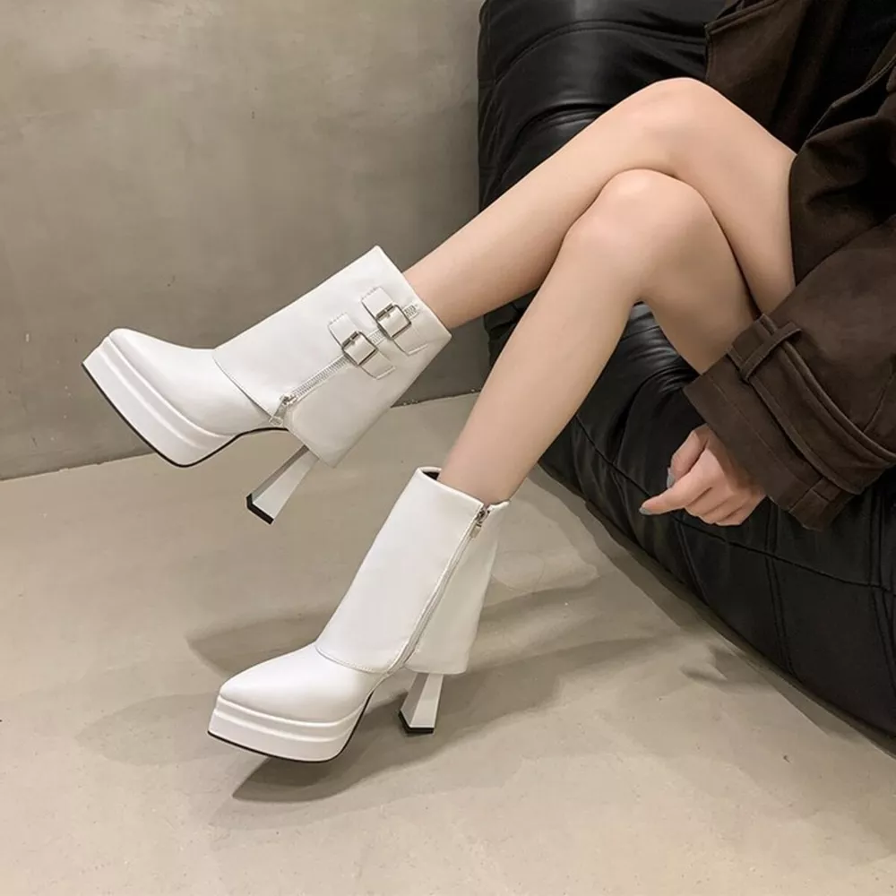 Point Toe Block Heels Boots, image 4