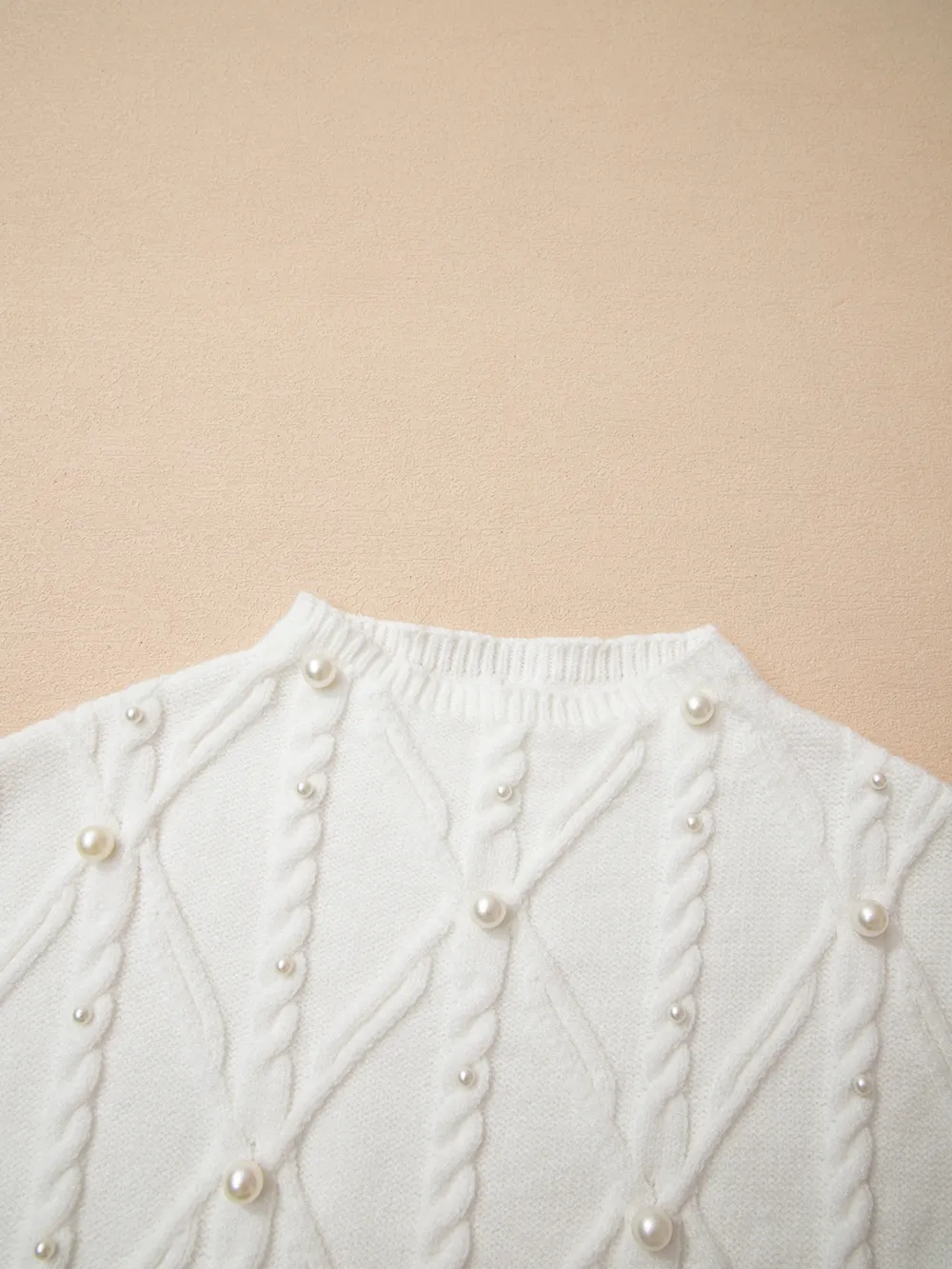 Pearled Mock Neck Textured Knit Sweater Vest, image 5