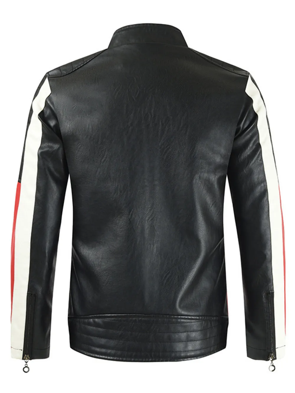Men's Plus Size Contrast Zip Up Long Sleeve Jacket, image 4