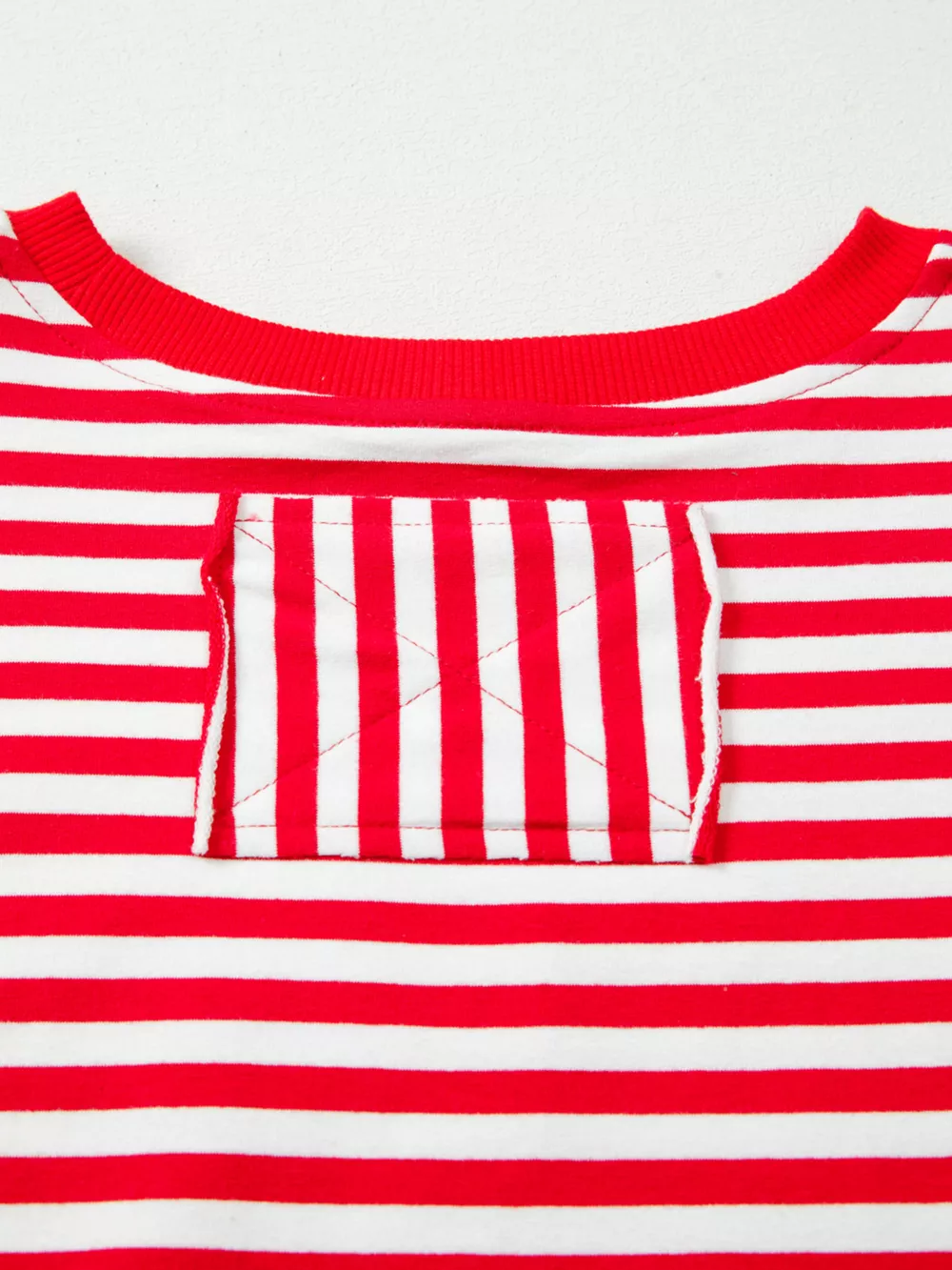 Stripe Exposed Seam Drop Shoulder Casual Top, image 4