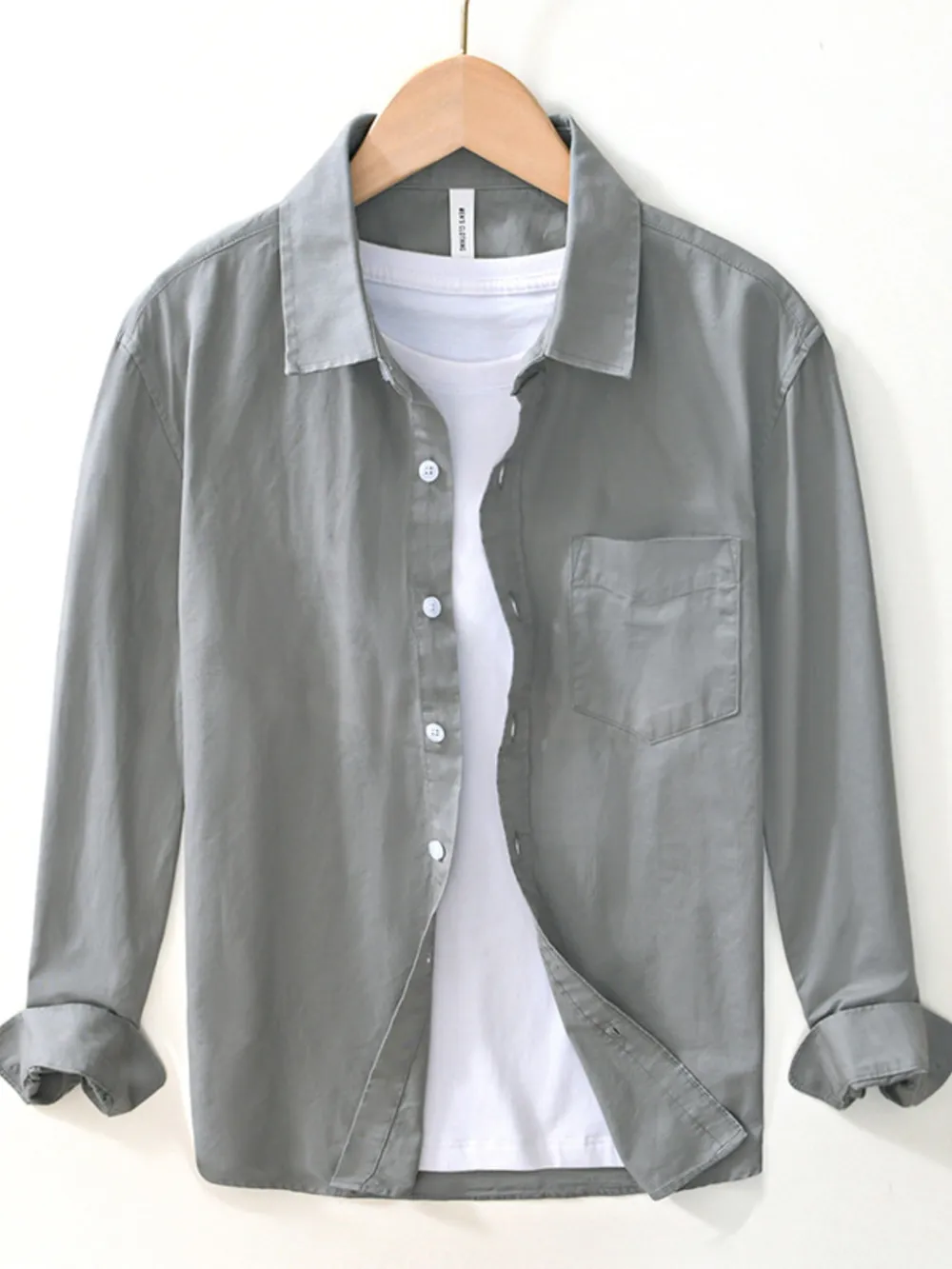 Men's Plus Size Button Up Long Sleeve Shirt