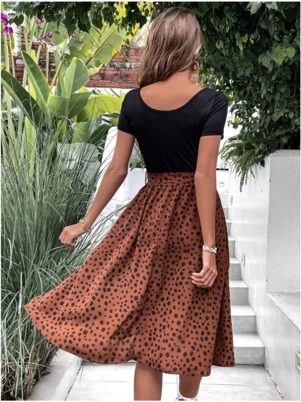 Leopard Print Tie-Waist Dress, image 2