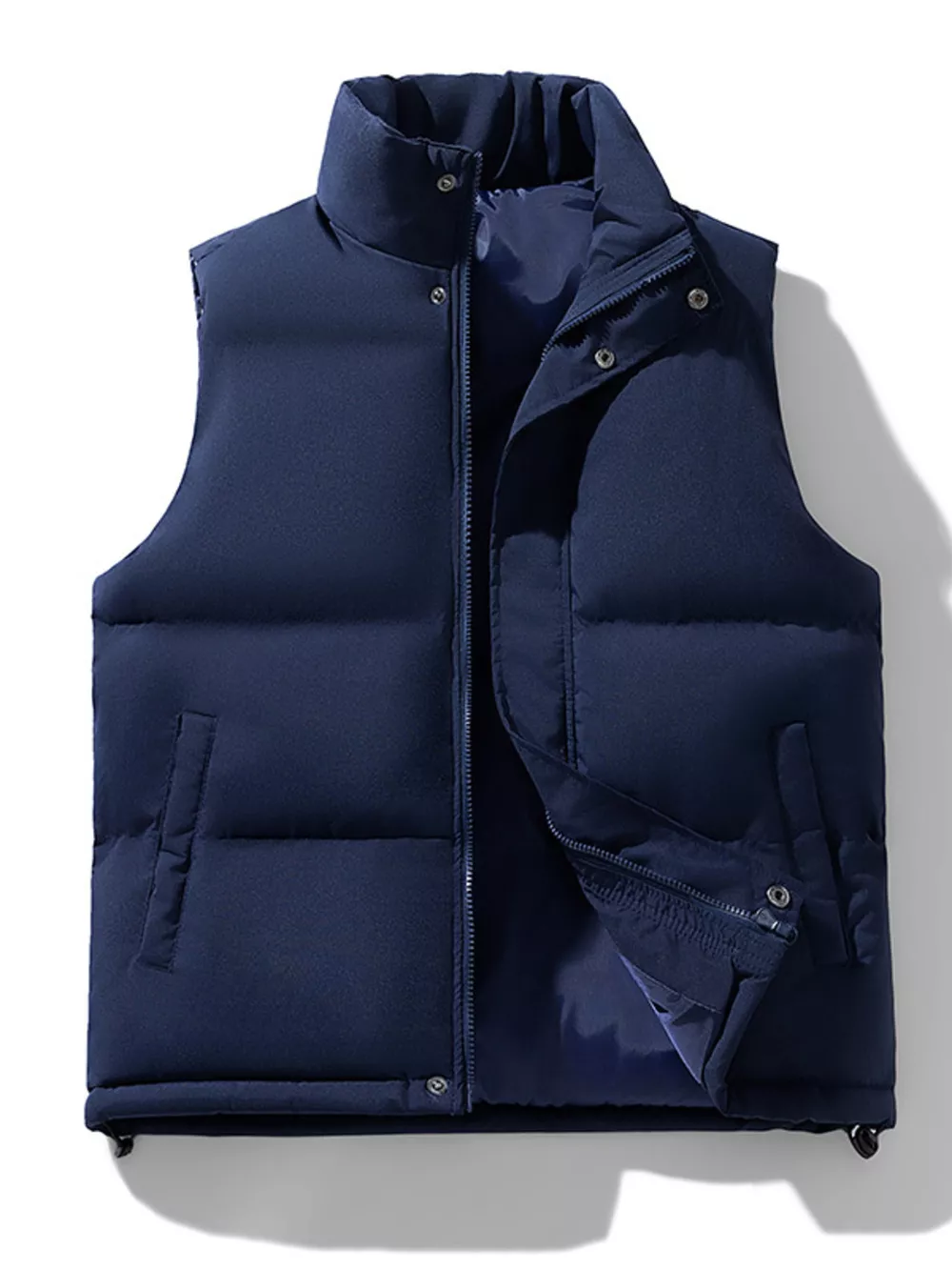 Men's Plus Size Zip Up Vest Coat, image 4