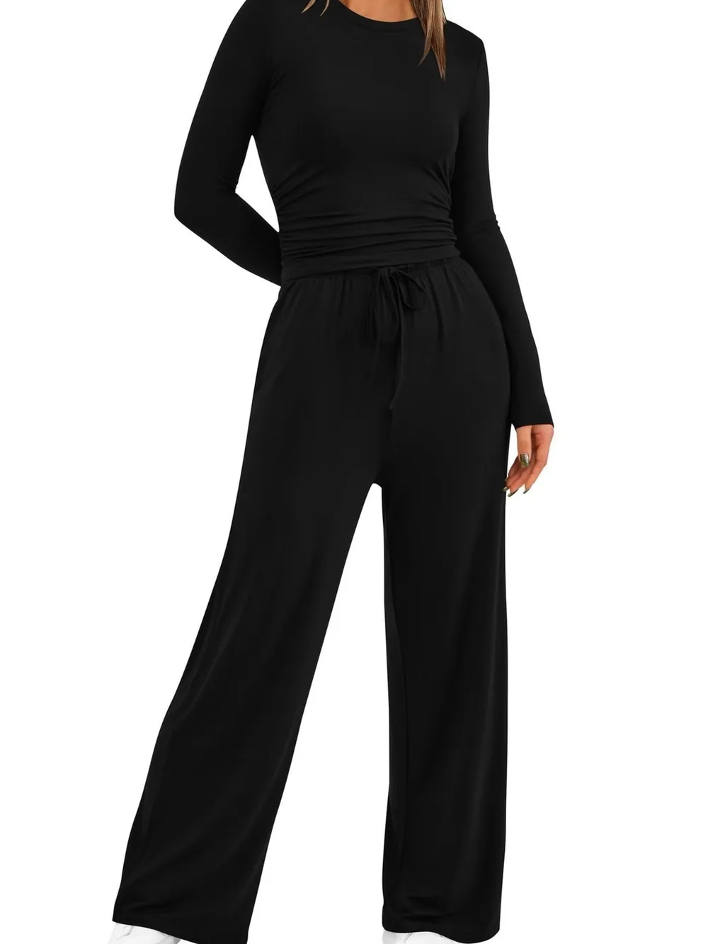 Round Neck Long Sleeve Top and Pants Set, image 22