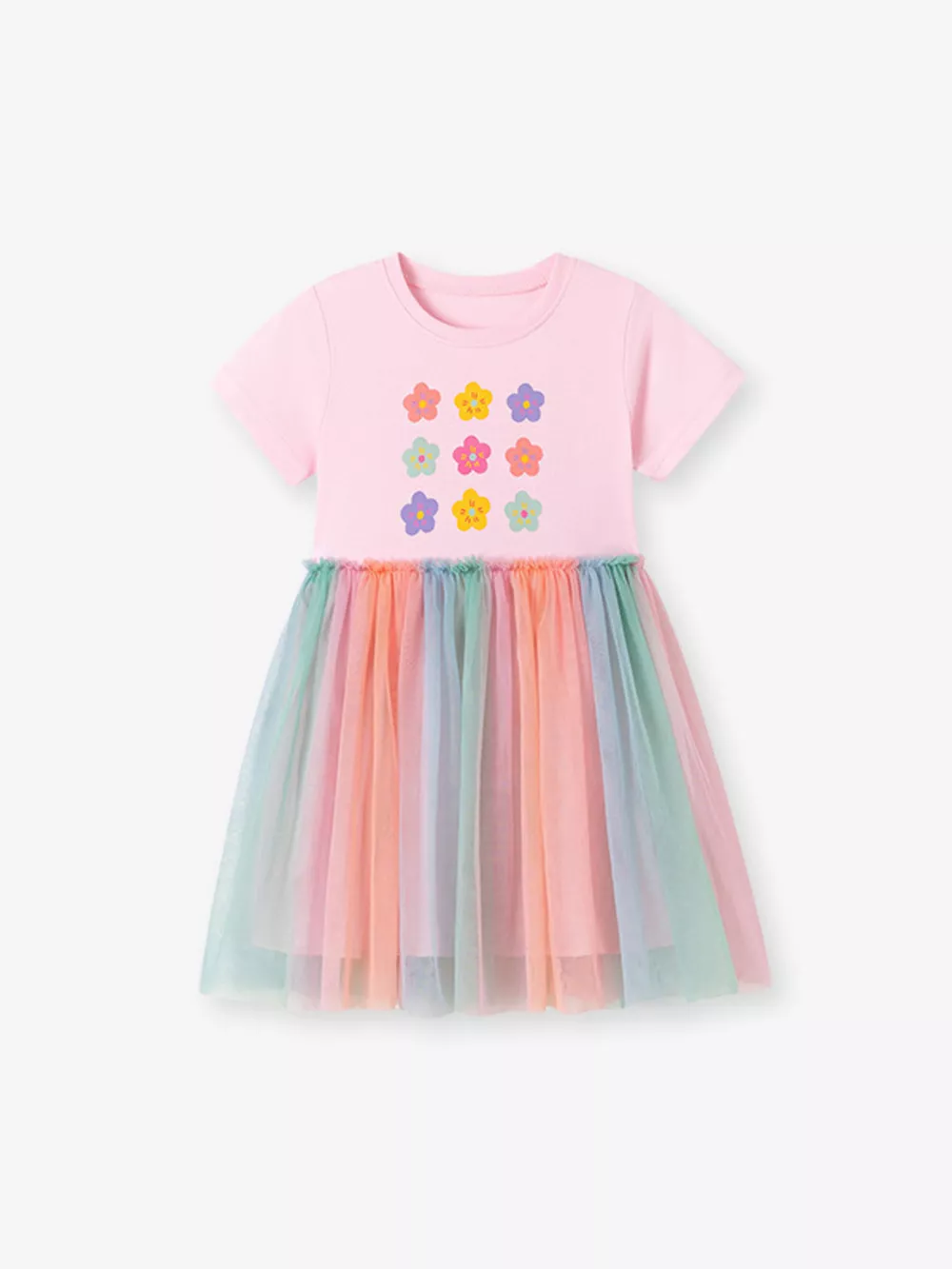 Children's Floral Rainbow Tulle Dress, image 4
