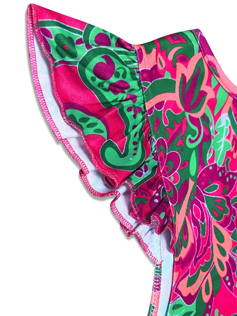 Paisley Print Ruffle Sleeve Mini Dress, image 8