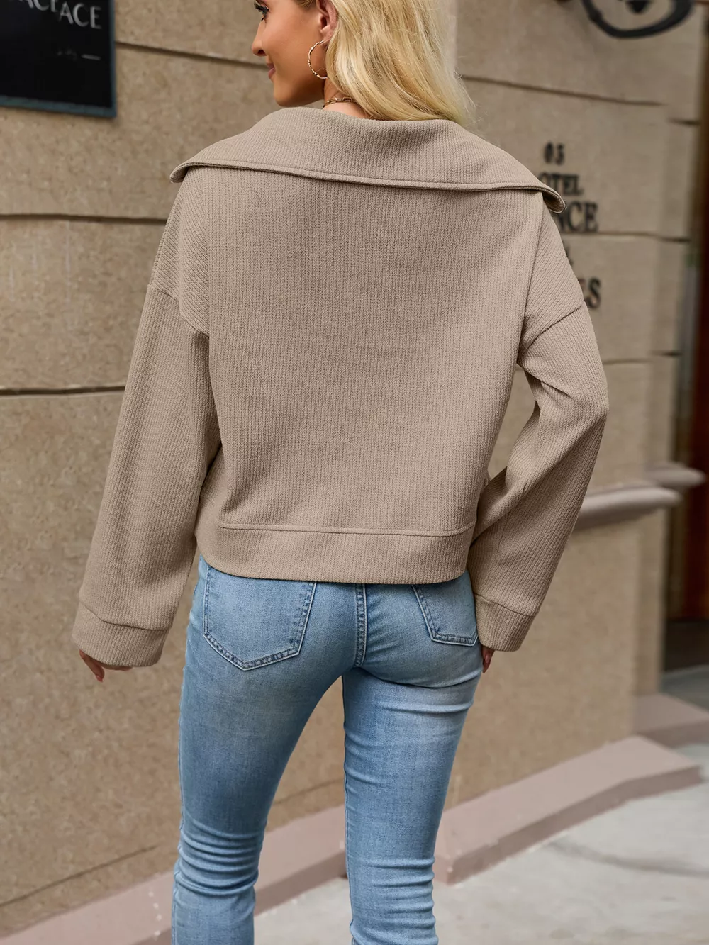 Half-Zip Dropped Shoulder Sweatshirt, image 16