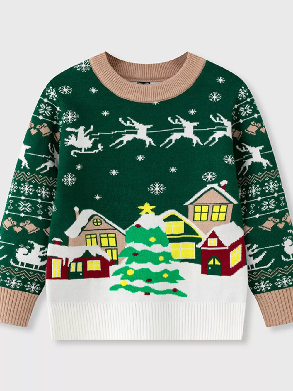 Children's Christmas Tree Round Neck Sweater