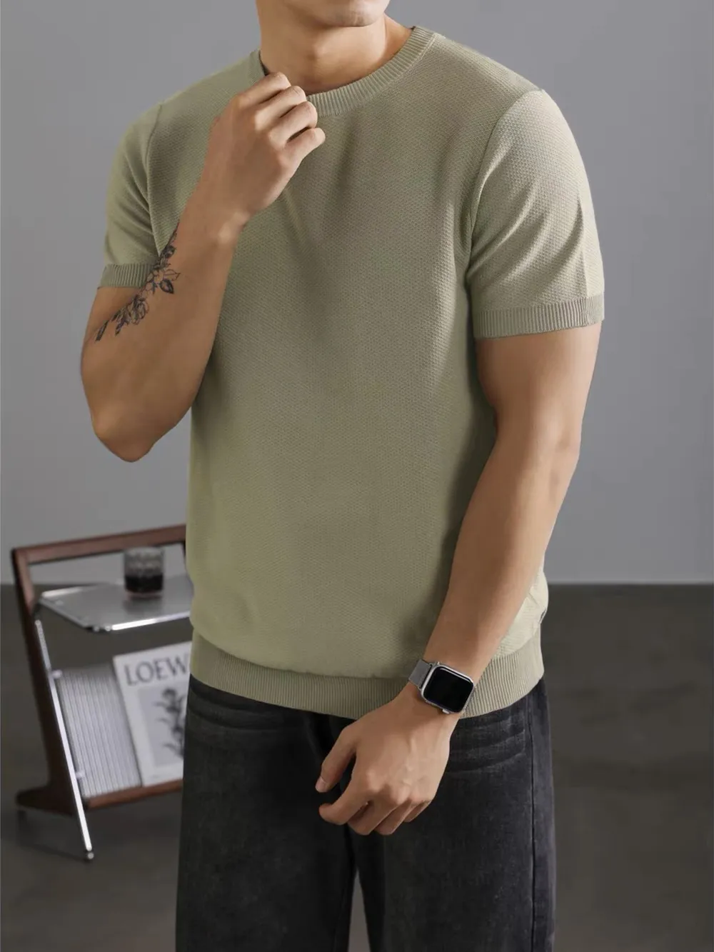 Men's Full Size Classic Crew Neck Basic T-Shirt Plus Size, image 4