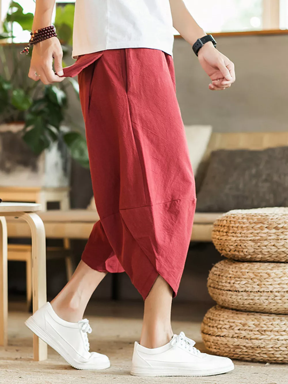 Men's Plus Size Loose Fit Cropped Pants, image 5