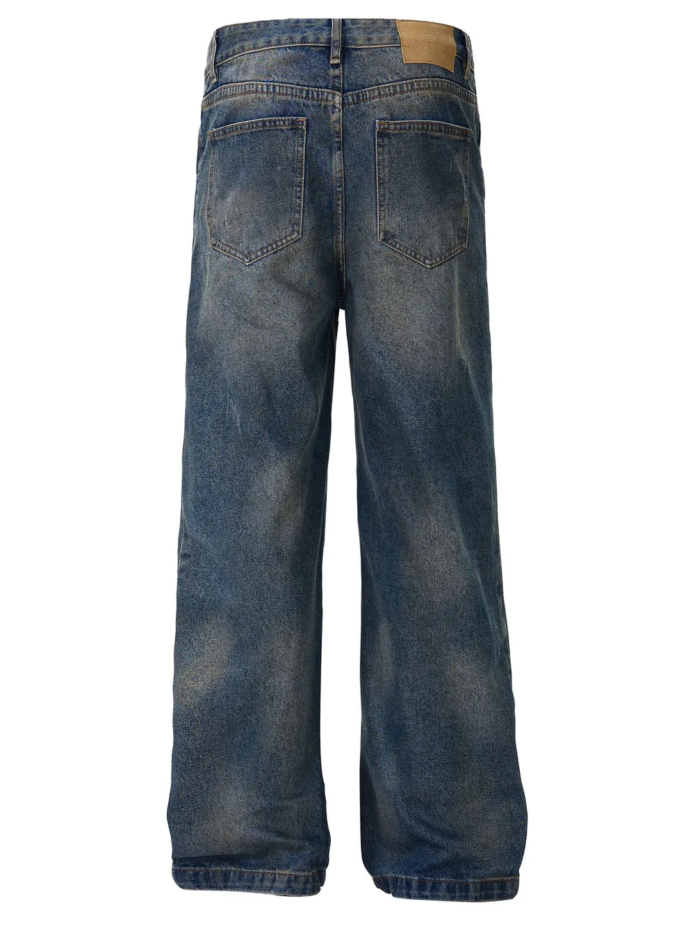Men's Vintage Wash Wide Leg Relaxed Fit Jeans, image 3