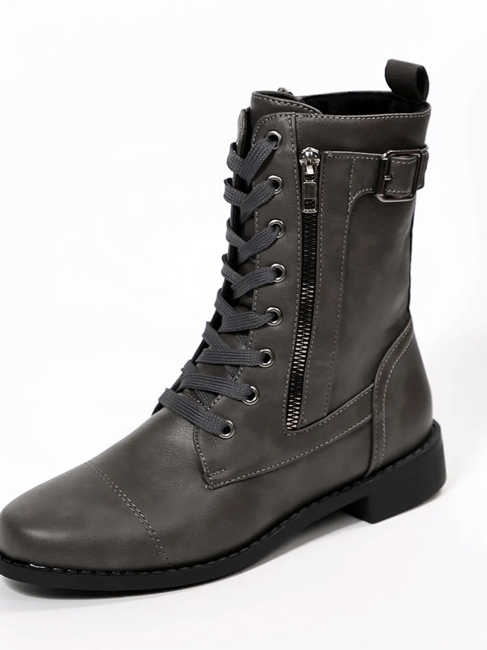 Lace Up Round Toe Boots, image 8