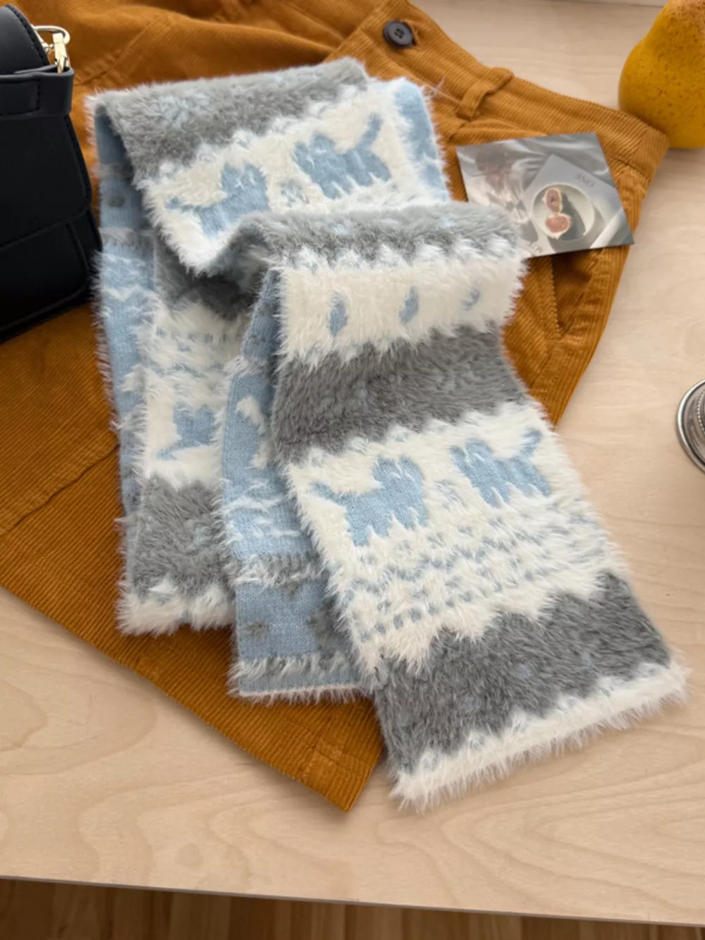 Animal Pattern Fuzzy Scarf, image 5
