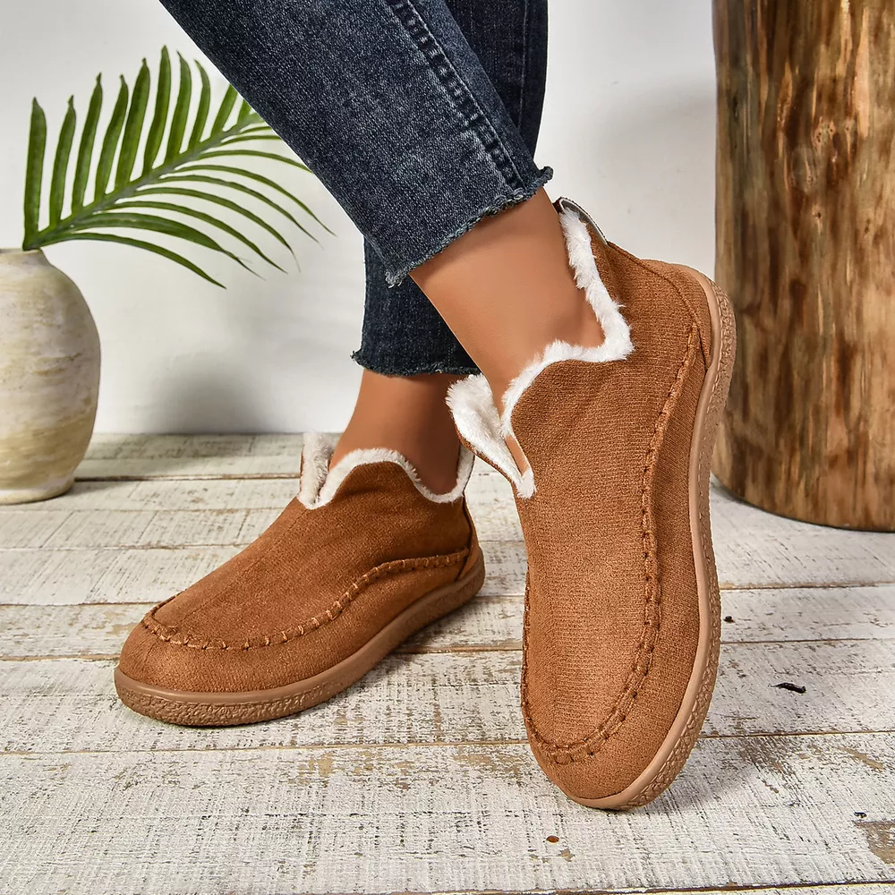 Round Toe Plush Lined Shoes, image 10