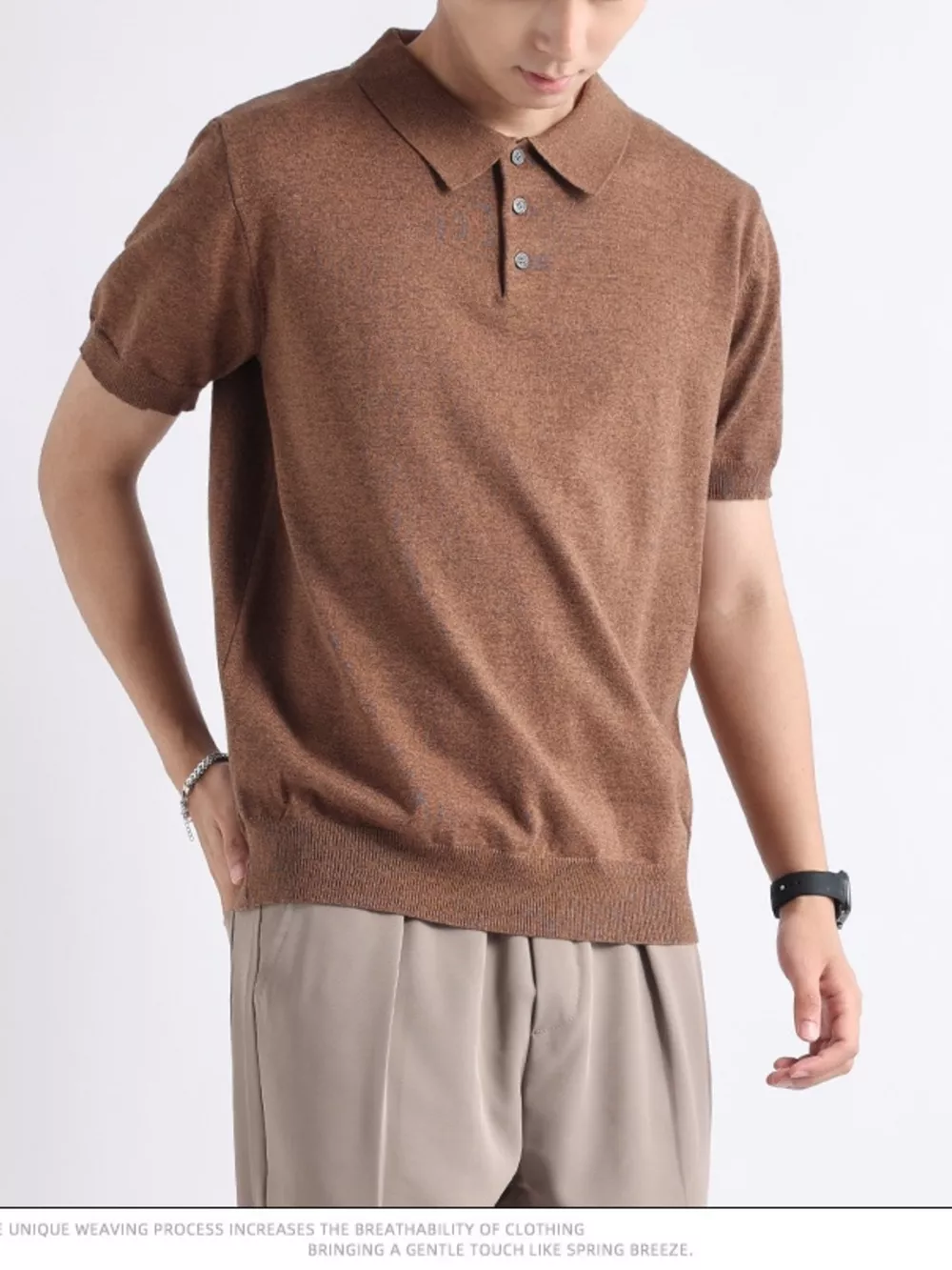Men's Plus Size Button Detail Short-Sleeve Polo, image 14