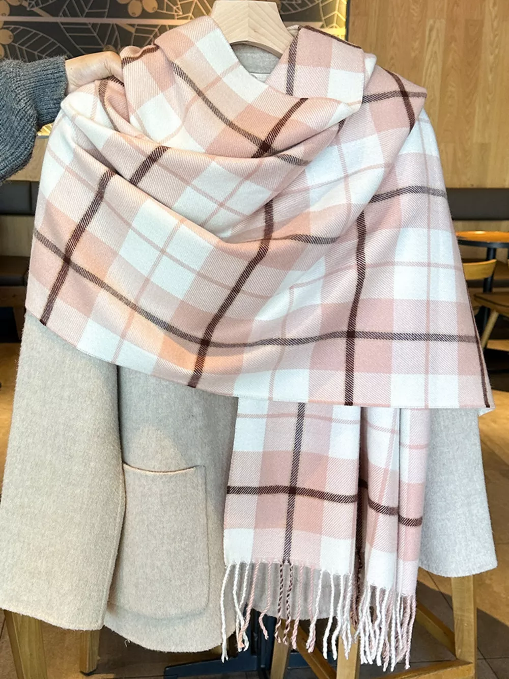 Classic Plaid Fringe Scarf, image 7