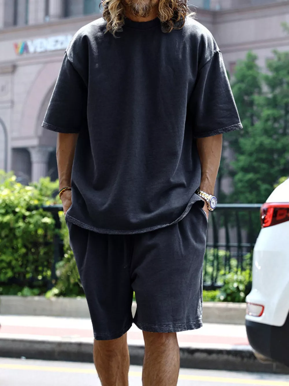 Men's Full Size Relaxed Fit T-Shirt & Shorts Set Plus Size, image 8