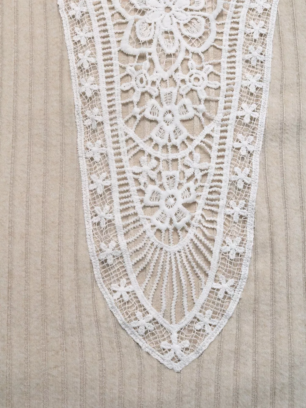 Lace Detail Ribbed Knit Long Sleeve T-Shirt, image 8