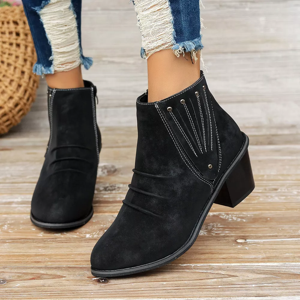 Point Toe Block Heels Boots, image 4