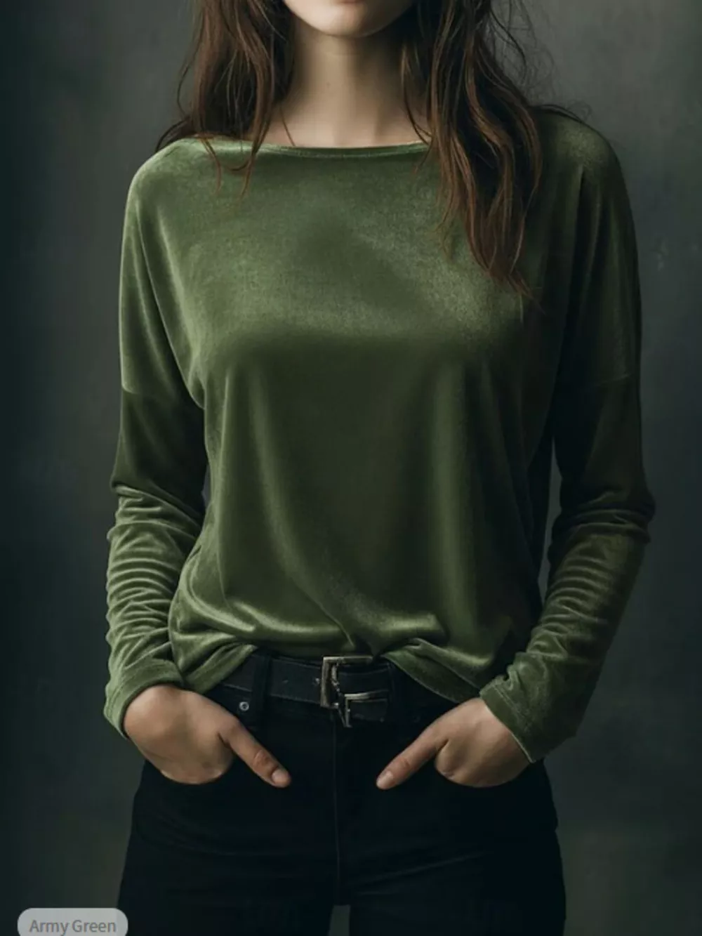 Full Size Velvet Long Sleeve T-Shirt Plus Size, image 16