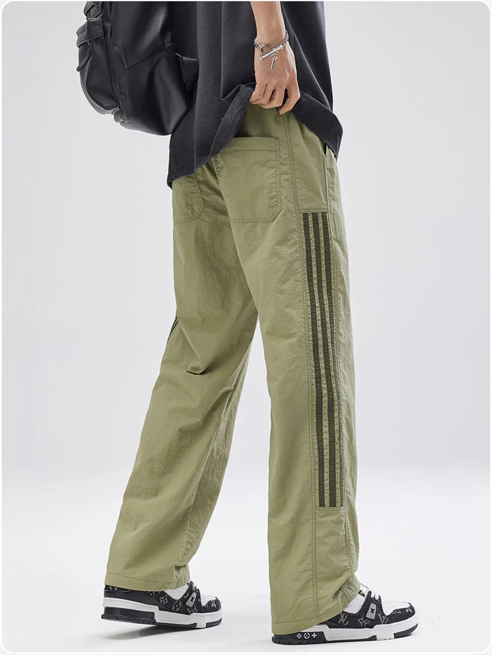 Men's Full Size Striped Wide Leg Pants Plus Size, image 7