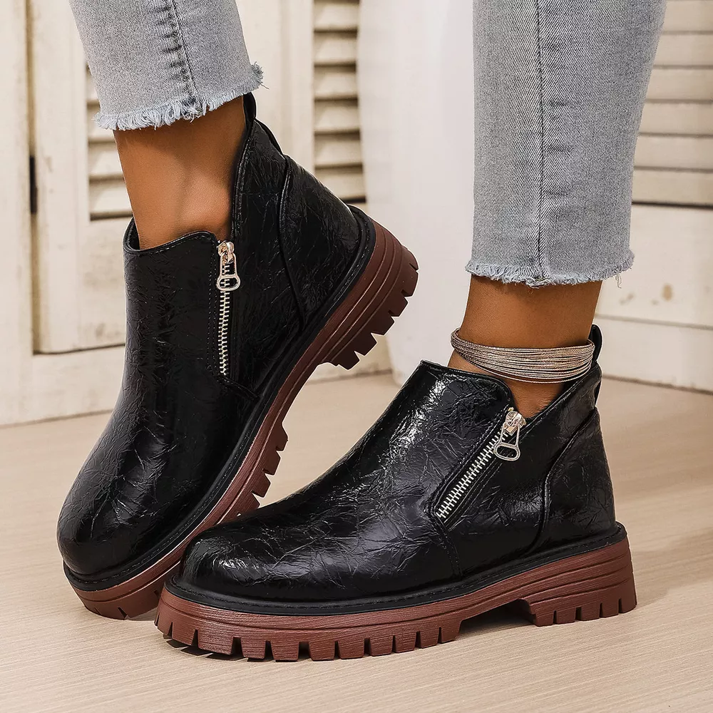 Round Toe Block Heels Boots, image 7